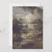 Modern huisje, fijne kunst bruiloft uitnodiging (Voorkant)