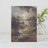 Modern huisje, fijne kunst bruiloft uitnodiging (Staand voorkant)