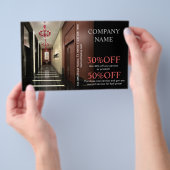 Modern huisstager renovatie interieurontwerper flyer (Hand)