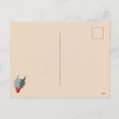 Modern Hulstbes Kerst Botanisch Patroon Feestdagenkaart (Achterkant)