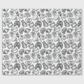 Modern Human Anatomy Science Sketch Halloween Cadeaupapier (Vlak)