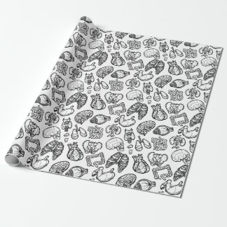 Modern Human Anatomy Science Sketch Halloween Cadeaupapier