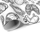 Modern Human Anatomy Science Sketch Halloween Cadeaupapier (Rol Hoek)