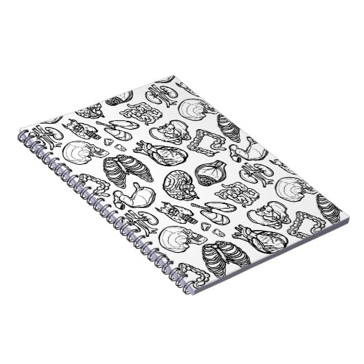 Modern Human Anatomy Sketch Pattern Science Gift Notitieboek (Rechterzijde)