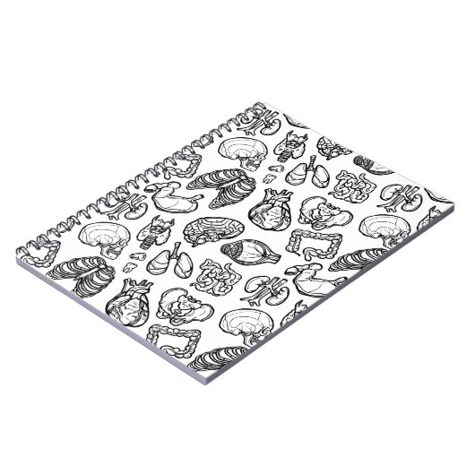 Modern Human Anatomy Sketch Pattern Science Gift Notitieboek (Linkerzijde)