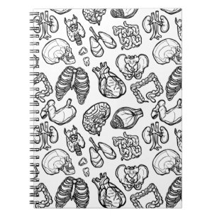Modern Human Anatomy Sketch Pattern Science Gift Notitieboek
