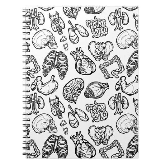 Modern Human Anatomy Sketch Pattern Science Gift Notitieboek (Voorkant)