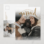 Modern Humans Getting Married Pet Photo Engagement Briefkaart (Voorkant / Achterkant)