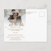 Modern Humans Getting Married Pet Photo Engagement Briefkaart (Achterkant)