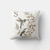 Modern Hummingbird Floral Accent Kussen (Voorkant)
