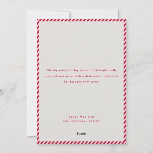 Modern Humor Funny Dog Photo Christmas Feestdagenkaart (Achterkant)