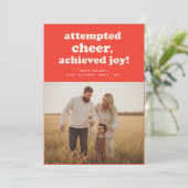 Modern Humor Funny Family Kid Photo Christmas Feestdagenkaart (Staand voorkant)