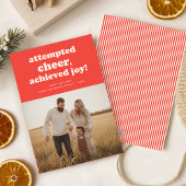 Modern Humor Funny Family Kid Photo Christmas Feestdagenkaart