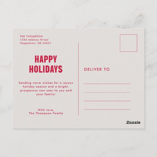 Modern Humor Funny Photo Dog Christmas Postcard Briefkaart (Achterkant)