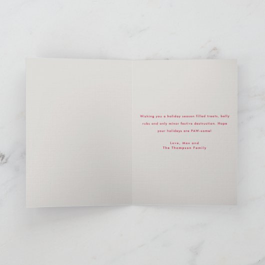 Modern Humorous Dog Photo Christmas Folded  Kaart (Binnen)