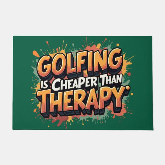 Modern Humorous Golf Therapy Fun Deurmat (Voorkant)