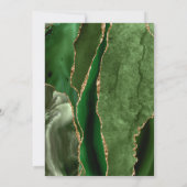 Modern Hunter Green Gold Agate Wedding Kaart (Achterkant)