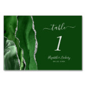 Modern Hunter Green Silver Agate Wedding Kaart (Achterkant)