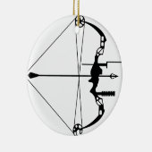 Modern Hunting Bow en Arrow Keramisch Ornament (Rechts)