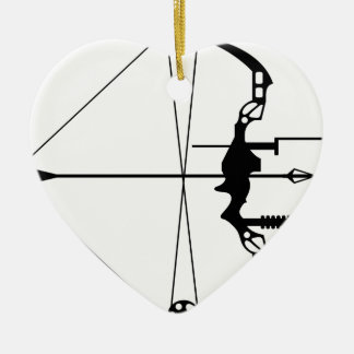 Modern Hunting Bow en Arrow Keramisch Ornament