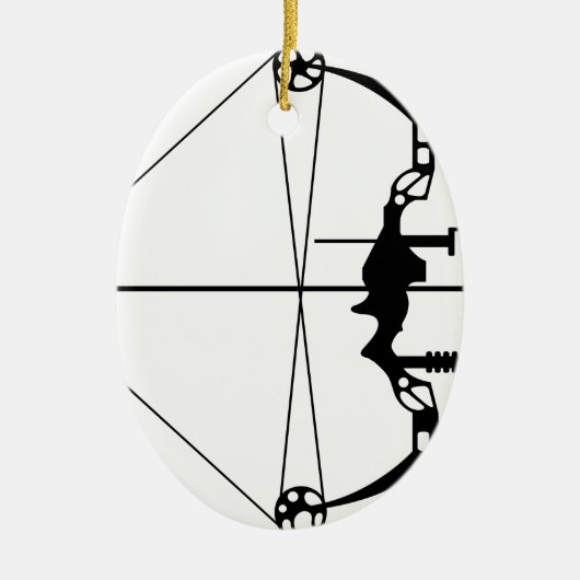 Modern Hunting Bow en Arrow Keramisch Ornament (Voorkant)