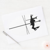 Modern Hunting Bow en Arrow Ovale Sticker (Envelop)