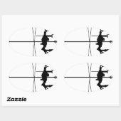 Modern Hunting Bow en Arrow Ovale Sticker (Vel)