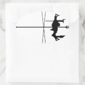Modern Hunting Bow en Arrow Ovale Sticker (Tas)