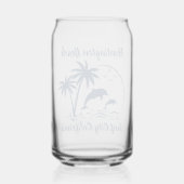 Modern Huntington Beach Californië Donkerblauw Blikvorm Glas (Achterkant)