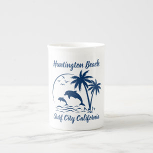 Modern Huntington Beach Californië Donkerblauw Porselein Kop
