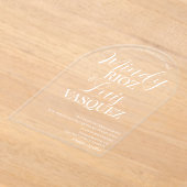 Modern Huwelijk Script Wit  Acryl Uitnodigingen (Laagn)