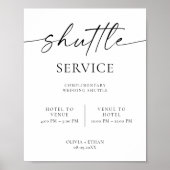 Modern Huwelijks Shuttle Service Bord Poster (Voorkant)