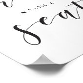 Modern huwelijksbord 'Schenk in en neem plaats' Poster (Hoek)