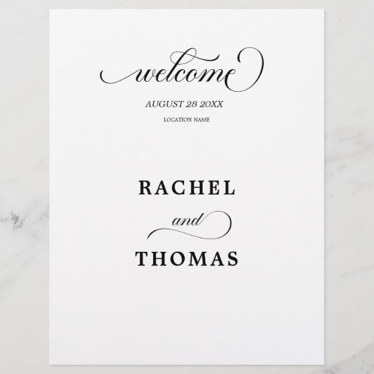 Modern huwelijksceremonie programma (Voorkant)