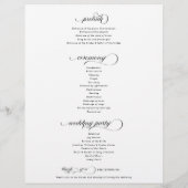 Modern huwelijksceremonie programma (Achterkant)