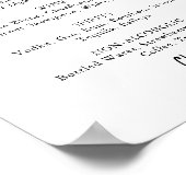 Modern huwelijksdranken menubord poster (Hoek)