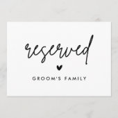 Modern Huwelijksfeest Tafelkaart Bruidegom Familie Aankondiging (Voorkant)