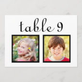 Modern Huwelijksfoto Zwart Wit Tafelnummer (Achterkant)