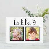 Modern Huwelijksfoto Zwart Wit Tafelnummer (Staand voorkant)