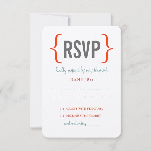 Modern huwelijkshuwelijk RSVP kaartje (Voorkant)