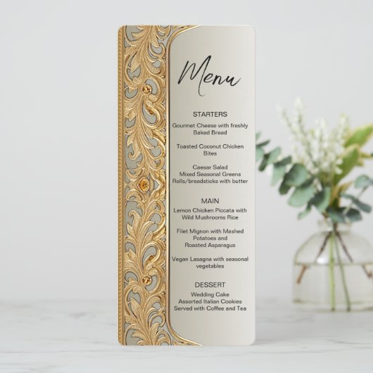 Modern  huwelijksmenu menu (Staand voorkant)