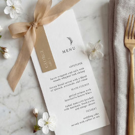 Modern Huwelijksmenu met Zwarte en Witte Olijftak Menu