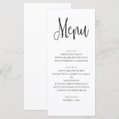 Modern huwelijksmenu. Zwart en wit diner menu (Voorkant / Achterkant)