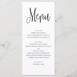 Modern huwelijksmenu. Zwart en wit diner menu