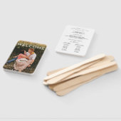 Modern huwelijksprogramma Fans Overlay met foto Handwaaier (Niet-gemonteerd)