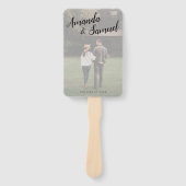Modern huwelijksprogramma Fans Overlay met foto Handwaaier (Voorkant)