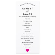 Modern Huwelijksprogramma voor Ceremonie Fuchsia H