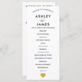 Modern huwelijksprogramma voor ceremonie, Gold Hea Programmakaart (Voorkant / Achterkant)