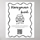 Modern Huwelijksreis Fonds QR Code Bord Poster (Voorkant)