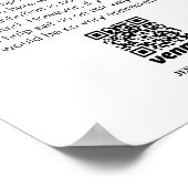 Modern huwelijksreis fonds QR Code teken Poster (Hoek)